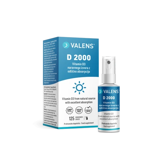 Valens, D 2000 ustno pršilo, 25 ml