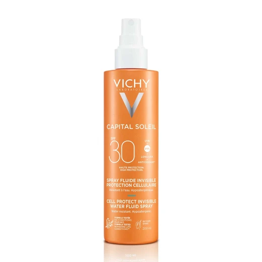 VICHY, CAPITAL SOLEIL Fluid na vodni osnovi v pršilu za zaščito kožnih celic SPF30, 200 ml