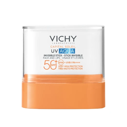 Vichy, CAPITAL SOLEIL UV Aqua stik za obraz in ustnice SPF 50+ zelo visoka zaščita, 9 g