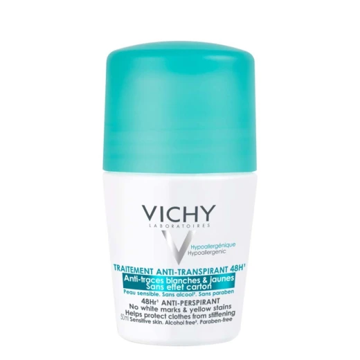 VICHY, DÉODORANT Roll-on proti belim sledem in rumenim madežem, 50 ml