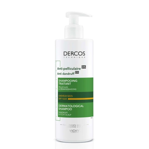 VICHY, DERCOS AD Šampon PROTI PRHLJAJU za suhe lase, 390 ml