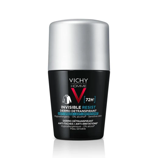 Vichy, HOMME invisible resist 72h*, Roll-on proti madežem in razdraženosti, 50 ml