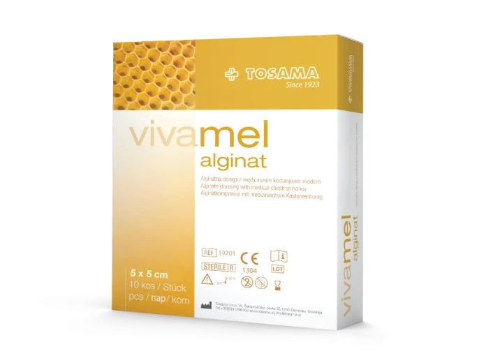 Vivamel obloga Alginat 5x5 cm, 10 kos